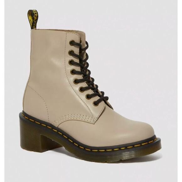 Dr. Martens Shoes - Dr. Marten  Clemency Women's Leather Heeled Lace Up Natural Wanama Boots Size 6